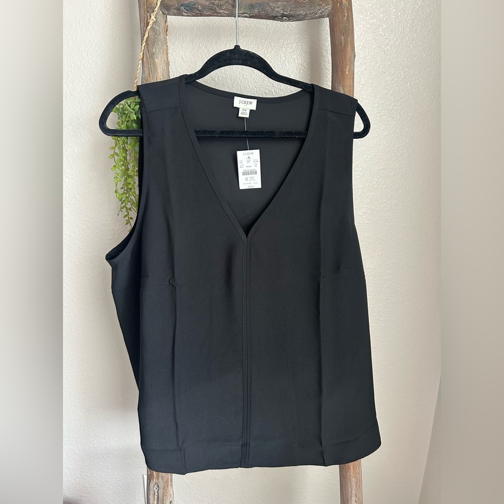 NWT J. Crew Women's Black V-Neck Blouse